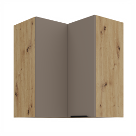 Horní rohová skříňka Aria 60x60 GN-72 2F (90°) Barva korpusu: Dub artisan, Barva dvířek: TA - Sandgrau AFM
