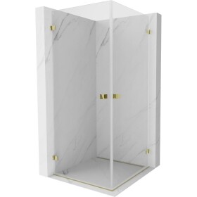 MEXEN/S - Lunar-B Duo sprchový kout dveře křídlové 95 x 95, transparent, zlato 832-095L-095P-50-00