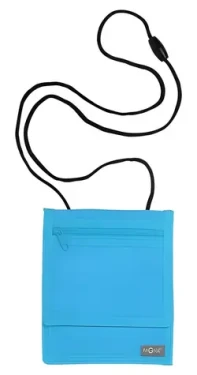Pagna Peněženka na krk 16x13 cm světle modrá / Peněženka na krk / Nylon / 6 kapes / suchý zip (99508-20)