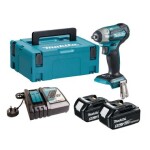 Makita DTW180RTJ / Aku Rázový utahovák / 18V / 3|8 čtyřhran / 2.400 ot-min / 3.600 rázů-min / kufr / 2xAku 5.0 Ah (DTW180RTJ)