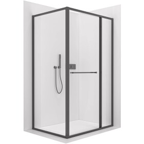 CERANO Sprchový kout Versaro L/P - 6 mm - černá matná, transparentní sklo - 150x90 cm - zasouvací