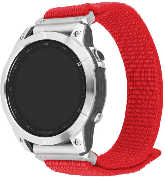 FIXED Nylonový řemínek Nylon Sporty Strap pro Garmin QuickFit 22mm červený (FIXNST2-QF22MM-RD)