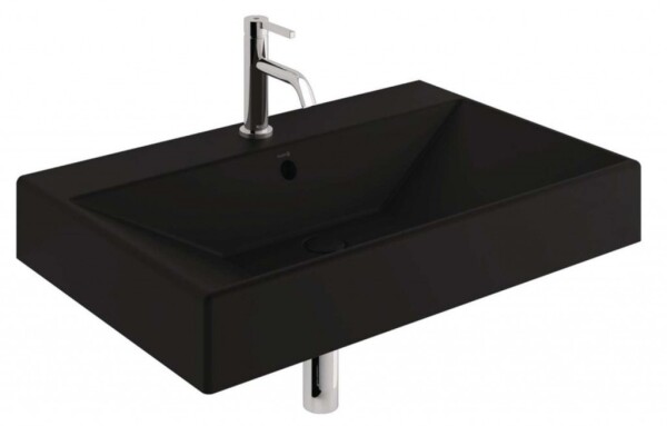 KLUDI - Resa Umyvadlo 81x51 cm, s přepadem, s otvorem pro baterii, matná černá 59WW8139