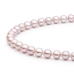 Perlový náhrdelník Natasha - 8-8,5 mm levandulová říční perla, stříbro 925/1000, 50 cm Levandulová