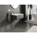 MEXEN/S - Orio koupelnová skříňka 70 cm s umyvadlem Otis, 1 šuplík, grafit mat/bílá mat 91A10-07023-1-BF66-W18M01