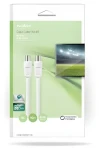 Nedis Koaxiální kabel bílá 10 m / Koaxiální kabel / IEC zástrčka - IEC zásuvka / 75 Ohm / 90 dB / dvojité stínění (CSGB40000WT100)