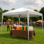 Zahradní pavilon stan 3x3 m s automaticky rozkládací střechou Bílá