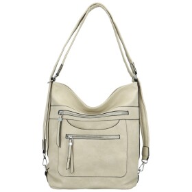 Pohodlná dámská koženková kabelka/batoh Fidéle new, krémová