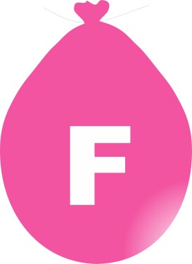 Balónek písmeno F růžové balonky.cz Balónek písmeno F růžové balonky.cz