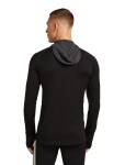 ICEBREAKER Mens 200 Oasis+ LS Half Zip Hood, Black/Jet Heather/Undyed/Cb velikost: M
