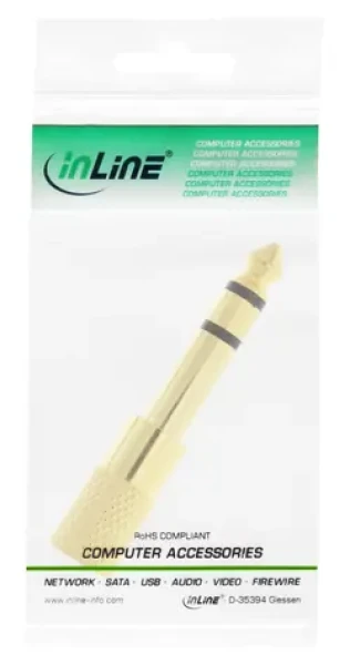 InLine Audio adaptér Jack 6,3 mm na Jack 3,5 mm zlacený / Adaptér / stereo (99305P)