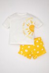 DEFACTO Baby Girl Printed Short Sleeve T-Shirt Shorts Piece Set