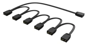 Akasa AK-CBLD13-85BK / RGB LED rozbočovač / 3-pin / 1 vstup na 6 výstupů / 85 cm (AK-CBLD13-85BK)