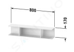 DURAVIT - Ketho.2 Skříňka policová 170x800x150 mm, matná bílá K21208018180000
