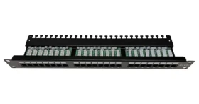 XtendLan / Patch panel / 24 portů / Cat5e / UTP / 19" / vyvazovací úchytky (XL-PP19-24C5EUV-A)