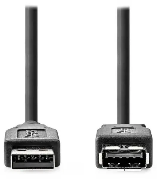 Nedis USB-A (M) - USB-A (F) 3.2 Gen1 3m černá / Prodlužovací kabel / 5 Gbps / kulatý (CCGL61010BK30)