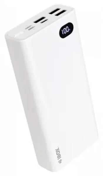 PB20 bílá / Powerbanka / 20 000 mAh / Power Delivery / USB-C + 3x USB-A (IPb20)