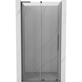 MEXEN/S - Velar L posuvné sprchové dveře 110, transparent, grafit kartáčovaná 871-110-003-01-66