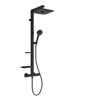 IDEAL STANDARD - Ceratherm ALU+ Sprchový set s termostatem, 26x26 cm, 2 proudy, hedvábná černá BE210XG
