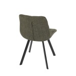 Židle jídelní, zelená látka, nohy černý kov