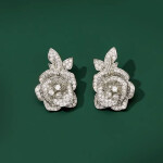 Náušnice s květinovým motivem Paulette, Stříbrná