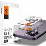 Spigen Glass EZ Fit Optik Pro ochranné sklo na fotoaparát pro Apple iPhone 14 Pro/iPhone 14 Pro Max 2ks fialová (AGL05597)