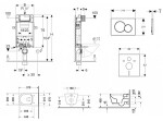 GEBERIT - Kombifix Modul pro závěsné WC s tlačítkem Sigma01, alpská bílá + Duravit ME by Starck - WC a sedátko, Rimless, SoftClose 110.302.00.5 NM1