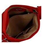 Zajímavá dámská koženková crossbody kabelka Denisa, červená