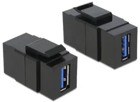 Delock Keystone modul USB 3.0 A samice USB 3.0 A samice / černý (86369)