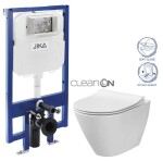JIKA předstěnový instalační 8 cm systém bez tlačítka + WC CERSANIT CLEANON CITY H894652 X CI1