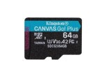 Kingston Canvas Go! Plus microSDXC 64GB / UHS-I V30 / čtení: až 170MBs / zápis 90MBs (SDCG3/64GBSP)