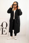 Dámská bavlněná mikina Plus Size s kapucí a kapsami černá 4XL
