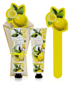 Set péče o ruce ESSENTIAL BOTANICALS s pilníkem Citron a bergamot 30ml