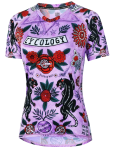 MTB dres CYCOLOGY Ashanti, purple, dámský, krátký rukáv (Motiv Ashanti, velikost XL)