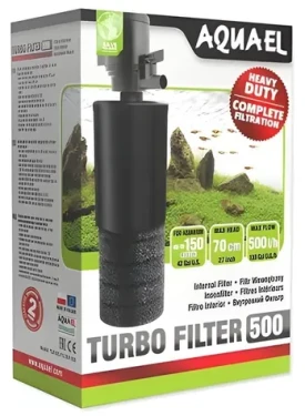 Aquael Turbo Filtr 500 / Vnitřní filtr / Pro akvárium do 150 l / 500 l/h / 4,4 W (851-33357)