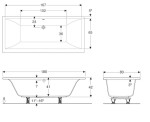 GEBERIT - Selnova Square Vana 180x80x42 cm, bílá 554.387.01.1
