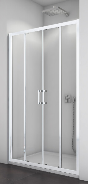 SanSwiss TOPS4 1400 04 07 Sprchové dveře dvoudílné 140 cm, bílá/sklo