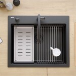 Quadron - Granitový dřez KURT 110 WORKSTATION Black ZLE-09600