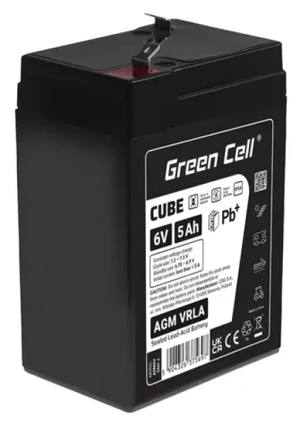 Green Cell AGM6V5AH-J / Akumulátor / VRLA AGM / 6 V / 5 Ah (AGM6V5AH-J)