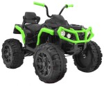 Mamido Dětská elektrická čtyřkolka ATV s ovladačem, EVA kola černo-zelená