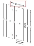 CERSANIT - Nástěnný držák pro sprchový kout LARGA, černý S900-2736