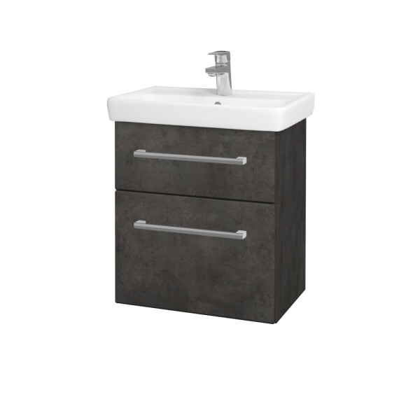 Dřevojas - Umyvadlová skříňka GO SZZ2 55 - D16 Beton tmavý / Úchytka T03 / D16 Beton tmavý 204631C