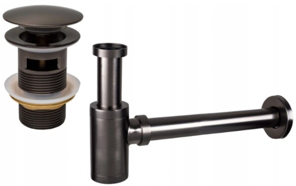 MEXEN/S - Umyvadlový sifon s výpustí click-clack s přepadem, grafit 7992050-66