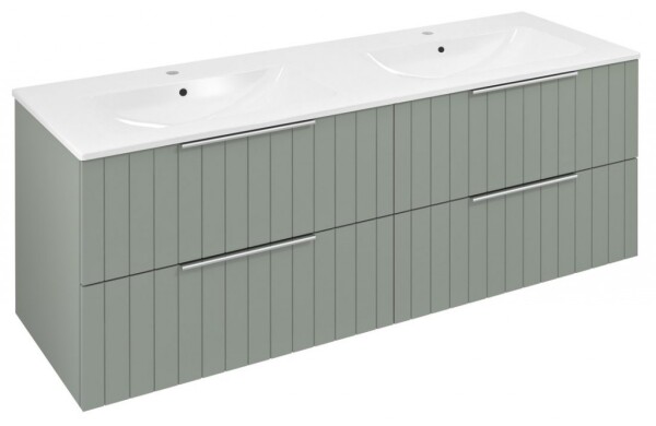SAPHO - CIRASA umyvadlová skříňka s dvojumyvadlem 141x54x46cm, verde strip CR141-4444S-21