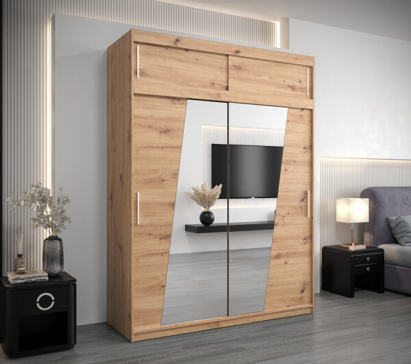 Šatní skříň Abi R0 s nástavcem Barva korpusu: Dub artisan, Rozměry: 200 cm, Dveře: Dub artisan
