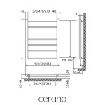 CERANO - Elektrický sušák ručníků Domenico - 97 W - bílá lesklá - 660x550 mm LIV-W-ER-6-55