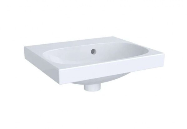 GEBERIT - Acanto Umývátko 45x38 cm, s přepadem, bez otvoru pro baterii, bílá 504.636.01.1