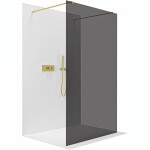 CERANO Sprchová zástěna Walk-in Onyx Duo L/P - 8 mm - hranatá vzpěra - zlatá, grafitové sklo - 50x200 cm