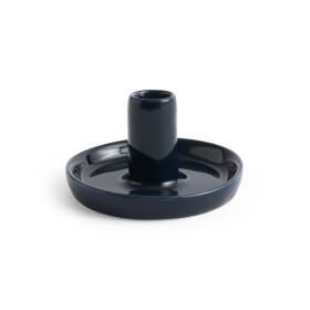 HAY Kameninový svícen Disc XS Midnight blue, modrá barva, keramika
