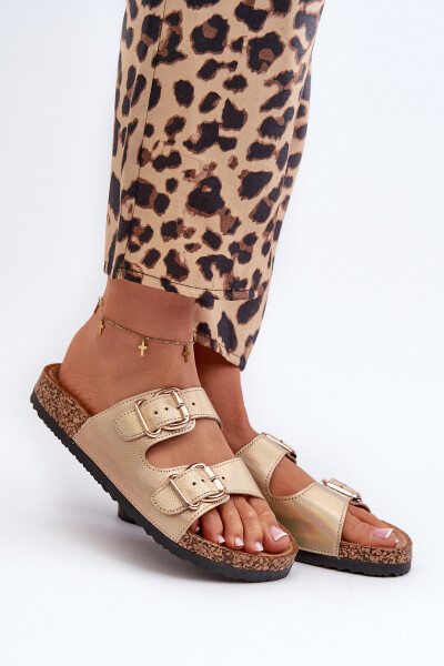 Dámské sandály se zlatými přezkami Fronila 37